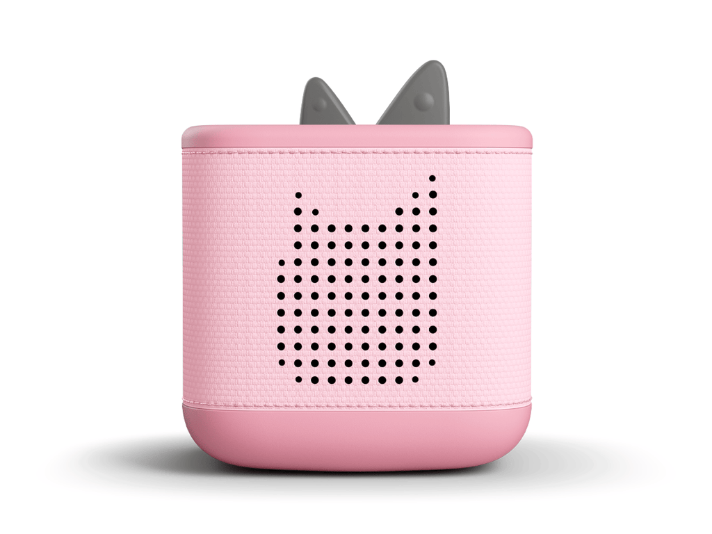 Front view of Pink Toniebox 2 an audio player for kids, used with Tonie audio figurines and Tonieplay games